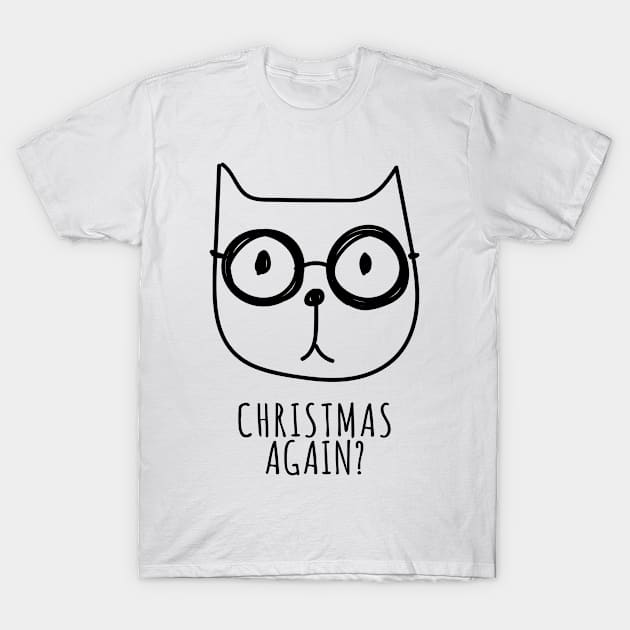 Christmas Again Surprised Cat Lovers T-Shirt by andytruong